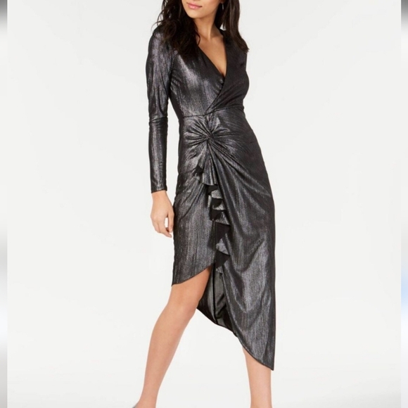 Guess Metallic Long Sleeve Dress - Picture 1 of 15